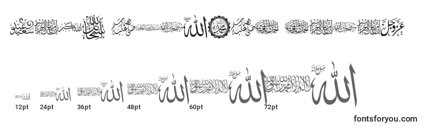 Tamaños de fuente Font islamic color