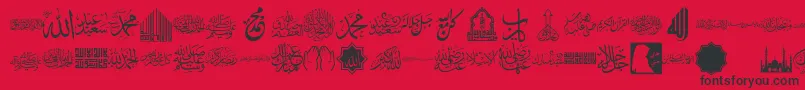 font islamic color Font – Black Fonts on Red Background