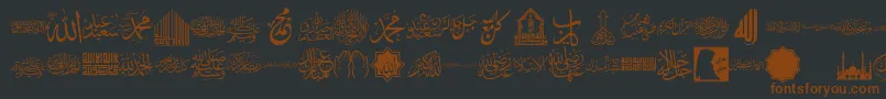 font islamic color-fontti – ruskeat fontit mustalla taustalla