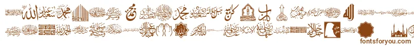 font islamic color-fontti – ruskeat fontit valkoisella taustalla