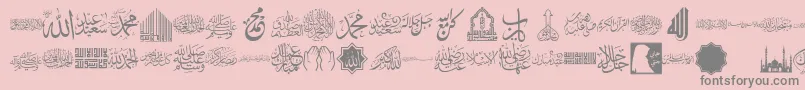 font islamic color Font – Gray Fonts on Pink Background