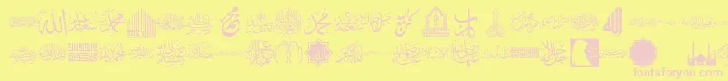 Fonte font islamic color – fontes rosa em um fundo amarelo
