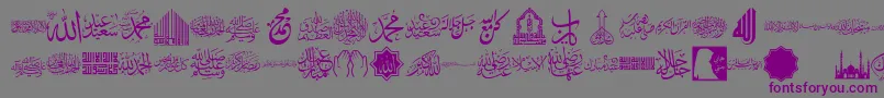 font islamic color-fontti – violetit fontit harmaalla taustalla
