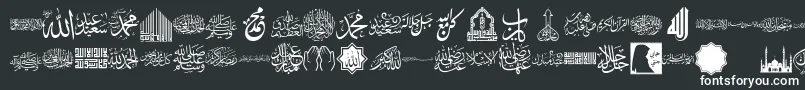 font islamic color-fontti – valkoiset fontit mustalla taustalla