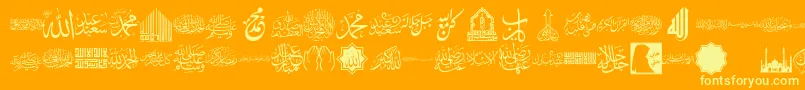 font islamic color-Schriftart – Gelbe Schriften auf orangefarbenem Hintergrund