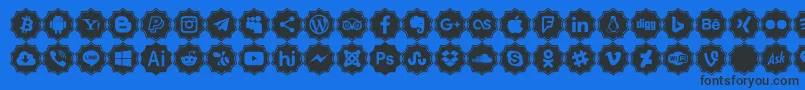 フォントFont logos Color – 黒い文字の青い背景