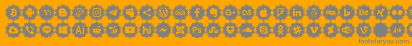 Fonte Font logos Color – fontes cinzas em um fundo laranja