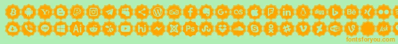 fuente Font logos Color – Fuentes Naranjas Sobre Fondo Verde