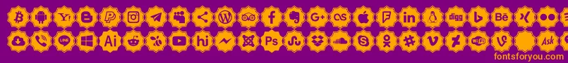 Fonte Font logos Color – fontes laranjas em um fundo violeta