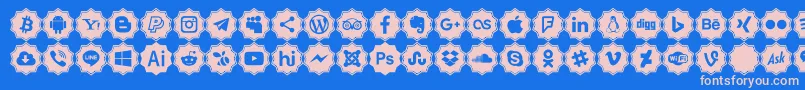 Fonte Font logos Color – fontes rosa em um fundo azul