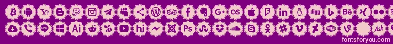 Fonte Font logos Color – fontes rosa em um fundo violeta