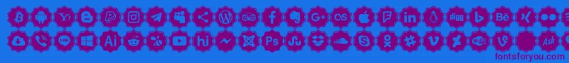 フォントFont logos Color – 紫色のフォント、青い背景