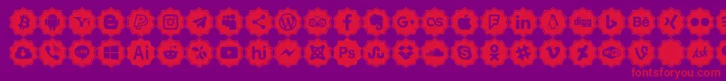 Font logos Color-Schriftart – Rote Schriften auf violettem Hintergrund