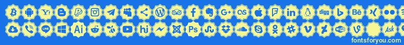 Fonte Font logos Color – fontes amarelas em um fundo azul