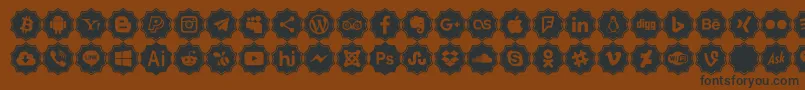 Police Font logos Color – polices noires sur fond brun