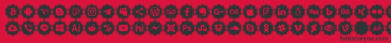 フォントFont logos Color – 赤い背景に黒い文字