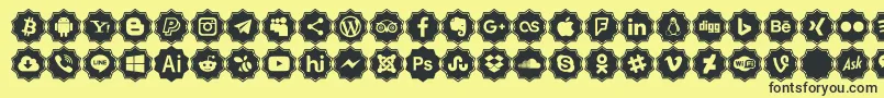 Police Font logos Color – polices noires sur fond jaune