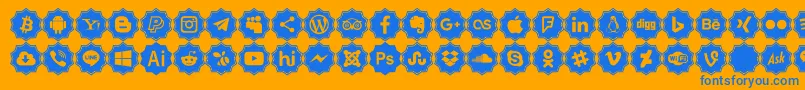 Police Font logos Color – polices bleues sur fond orange