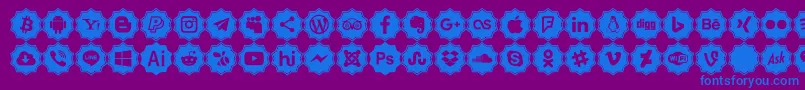 フォントFont logos Color – 紫色の背景に青い文字