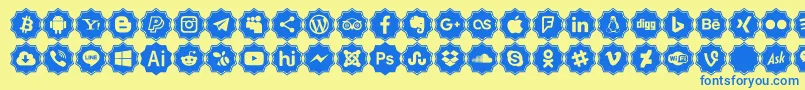 Police Font logos Color – polices bleues sur fond jaune