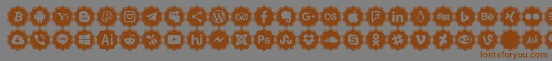 Lisätietoja Font logos Color-fontista Font logos Color-fontti – ruskeat fontit harmaalla taustalla