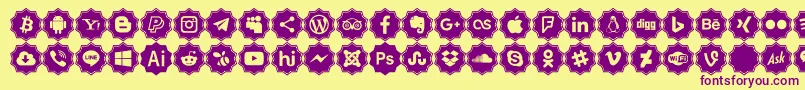 Police Font logos Color – polices violettes sur fond jaune