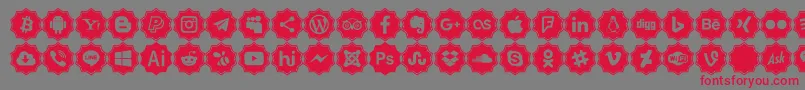 Font logos Color-fontti – punaiset fontit harmaalla taustalla