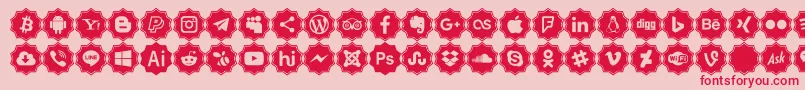 フォントFont logos Color – ピンクの背景に赤い文字