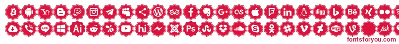 Font logos Color-fontti – punaiset fontit valkoisella taustalla