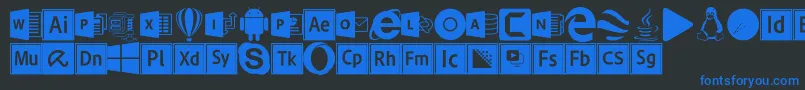 Font Logos Programs Font – Blue Fonts on Black Background