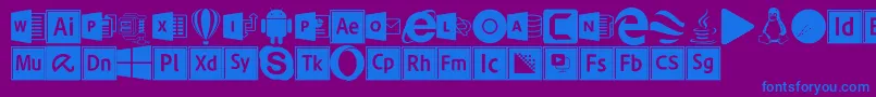 Font Logos Programs Font – Blue Fonts on Purple Background