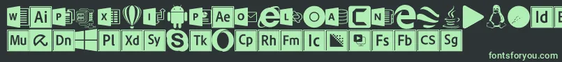 fuente Font Logos Programs – Fuentes Verdes Sobre Fondo Negro