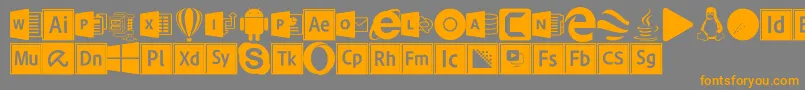 Font Logos Programs-fontti – oranssit fontit harmaalla taustalla