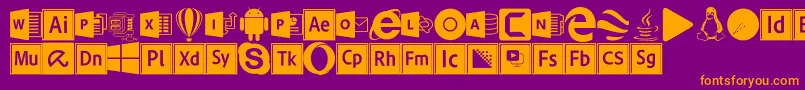 fuente Font Logos Programs – Fuentes Naranjas Sobre Fondo Morado