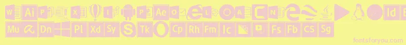 Font Logos Programs Font – Pink Fonts on Yellow Background