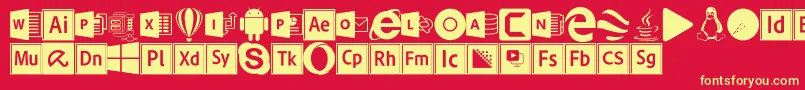 Font Logos Programs Font – Yellow Fonts on Red Background