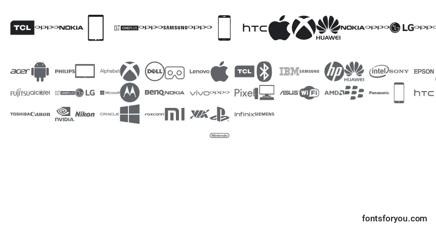 Шрифт Font Logos Technology – алфавит, цифры, специальные символы