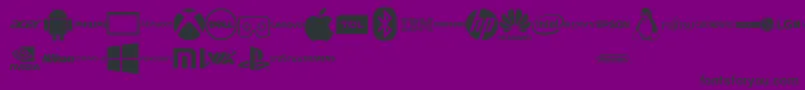 Шрифт Font Logos Technology – чёрные шрифты на фиолетовом фоне
