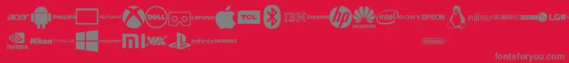 More about Font Logos Technology Font Font Logos Technology Font – Gray Fonts on Red Background