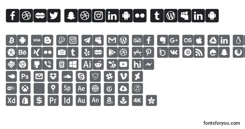 Fuente Font social media - alfabeto, números, caracteres especiales