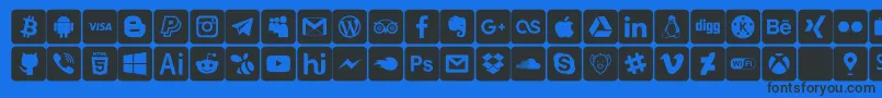 fuente font social media – Fuentes Negras Sobre Fondo Azul