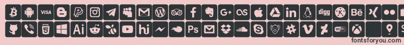 font social media Font – Black Fonts on Pink Background