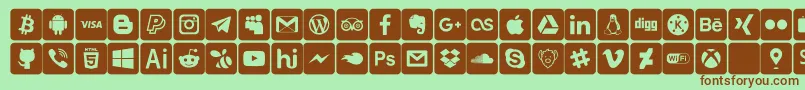 Шрифт font social media – коричневые шрифты на зелёном фоне