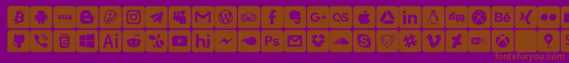 Fonte font social media – fontes marrons em um fundo roxo