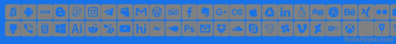 Шрифт font social media – серые шрифты на синем фоне