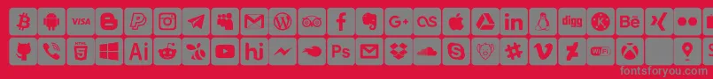 Czcionka font social media – szare czcionki na czerwonym tle