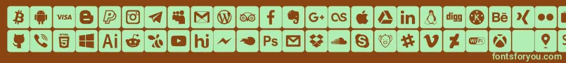 font social media Font – Green Fonts on Brown Background