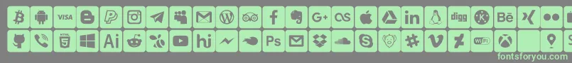 Fonte font social media – fontes verdes em um fundo cinza