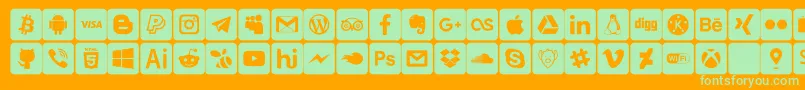 font social media Font – Green Fonts on Orange Background