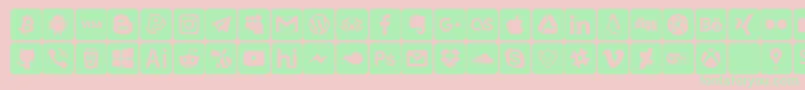 Fonte font social media – fontes verdes em um fundo rosa